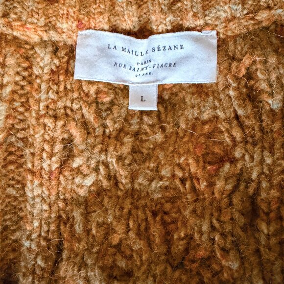 Sezane Andina Cardigan in Ochre Size L - Picture 4 of 9